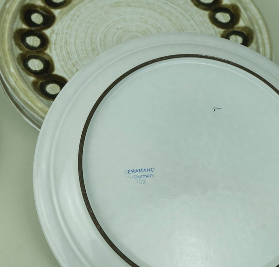 Image 1 of 5 dinner plates ceramano gala sepia esthetique tique gerda heuckeroth 1970s