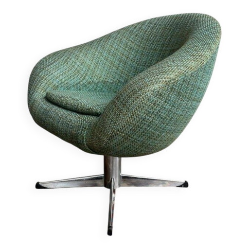 Fauteuil lounge pivotant vintage, Metakor (années 70, Belgique)