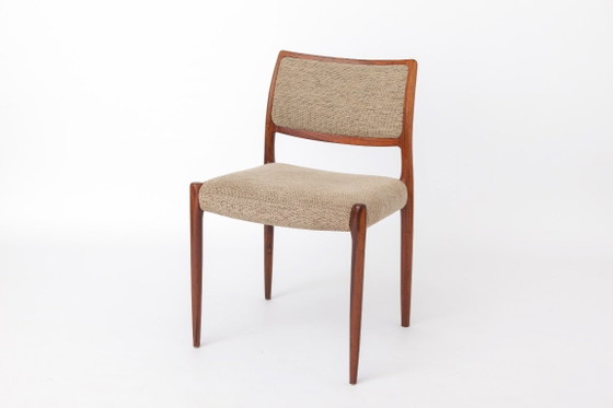 Set di 4 Niels Otto Møller Model 80 Sedie da pranzo in palissandro, Danish Modern, anni '60 – Textile (photo 4 of 12)