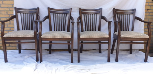 4x Eiken Bannnink Jugendstil Eetkamer Armstoelen