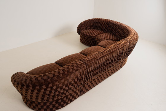 Image 1 of Canapé modulaire italien en velours marron