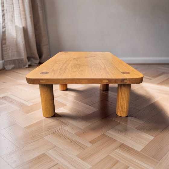 Mid Century Solid Wood Perriand Style Coffee Table 1960s (photo 5 of 7)