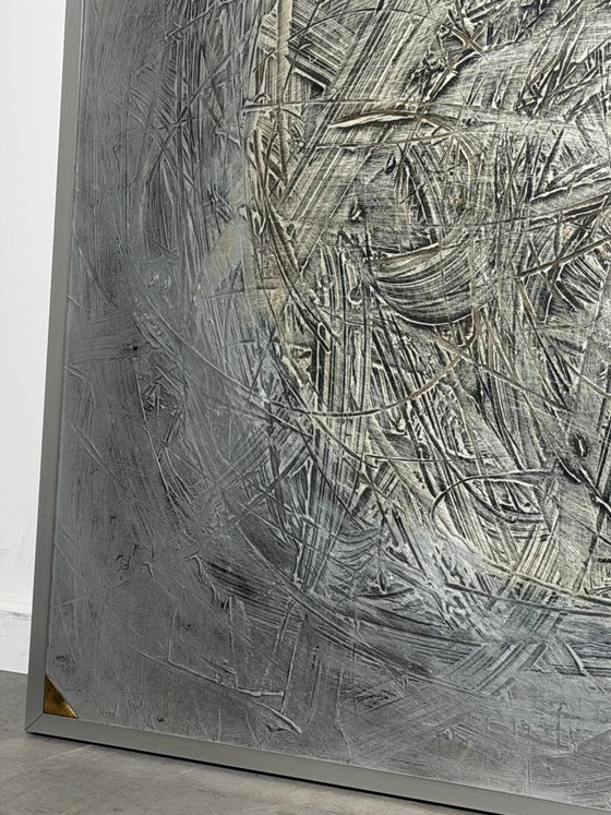 Grande olio astratto su tavola, firmato Persoons – 122 × 122 cm – Dipinti e disegni (photo 4 of 6)
