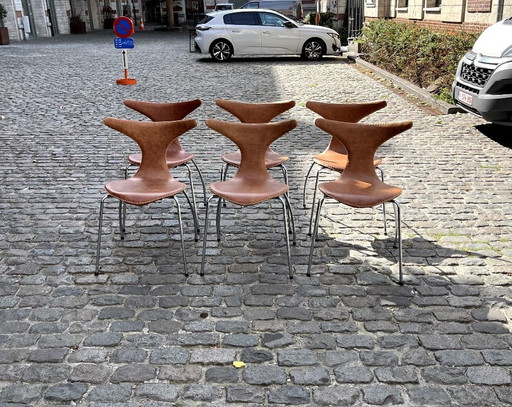 6 Chairs Model "Dolphin", by Bjarke Nielsen, 1990's