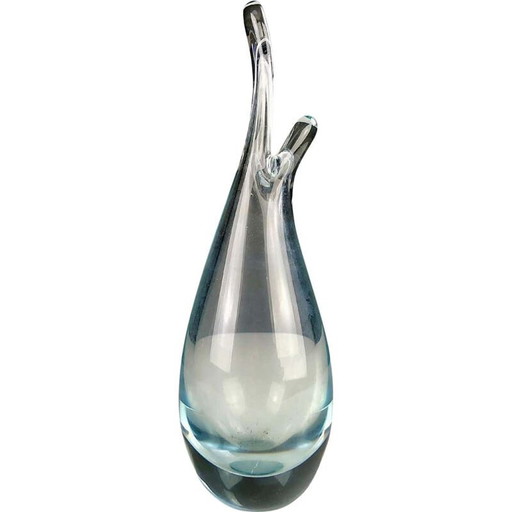 Vintage hand-blown glass vase by Per Lütken for Holmegaard, Denmark 1950