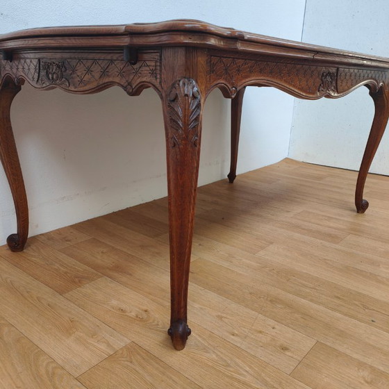 Image 1 of Vintage country style dining table dining room table extendable table