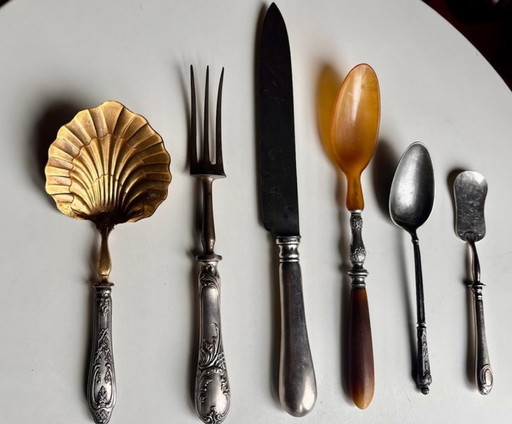 Lot cutlery silver plated/silver/ormolu 