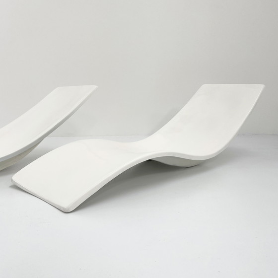 Image 1 of Paire de bains de soleil par Charles Zublena pour Les Plastiques De Bourgogne, 1960s