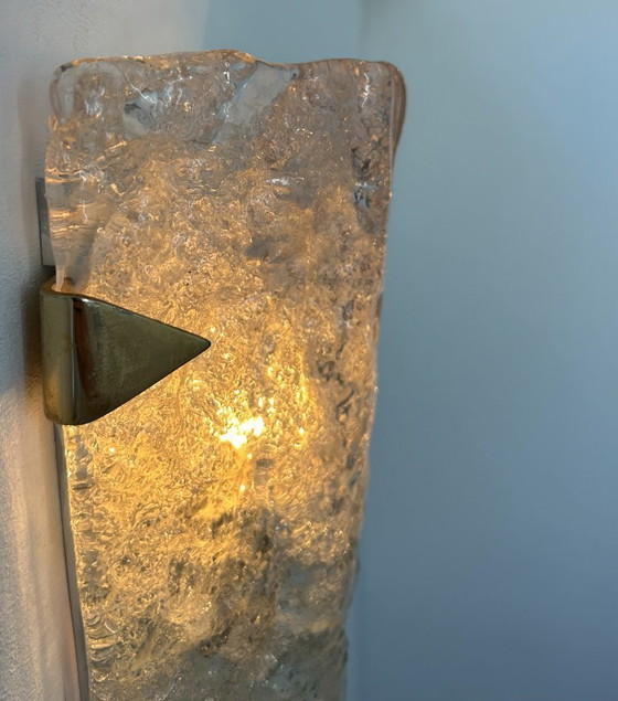 Image 1 of Lampada da parete vintage Hillebrand, ottone e vetro di Murano, Germania 1960