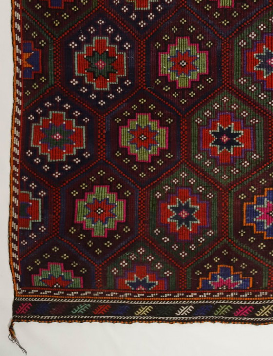 Large Vintage Anatolian Yoruk Kilim 306 × 185 cm – Handwoven Wool Rug – Rugs & carpets (photo 5 of 11)