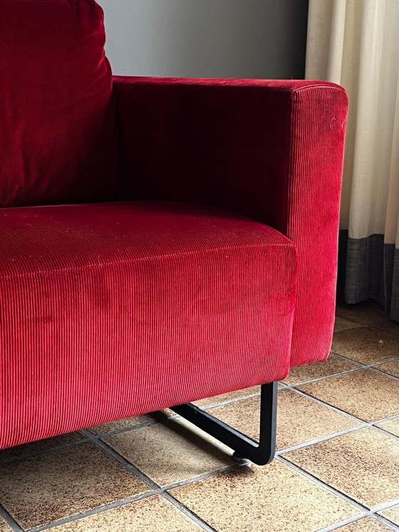Cassina Sofa Red Corduroy – 3-5 seaters, Velvet, Metal (photo 15 of 20)