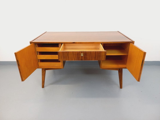 Image 1 of Double-sided executive desk in vintage Scandinavian style rosewood from the 1960s