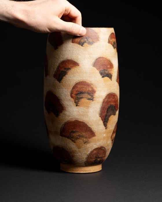 Image 1 of Artisan Ceramic Vase Signed ÅS Scandinavian Studio Pottery Late 20th Century