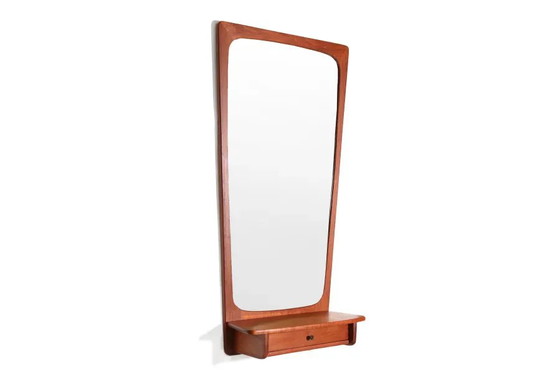 Danish mid-century design mirror with teak frame – Wood, Scandinavian (photo 3 of 5)