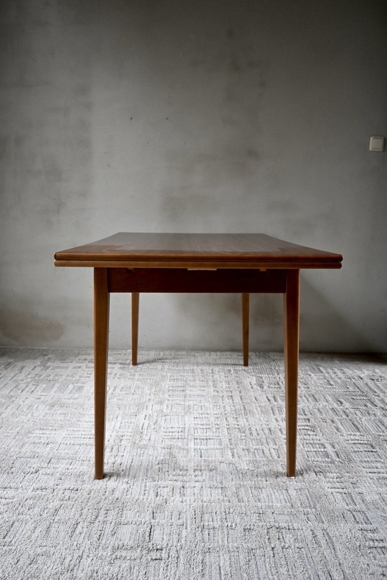 Tavolo da pranzo allungabile vintage anni '60 impiallacciatura in teak, Tavoli da pranzo, Legno, Marrone (foto 14 di 15)