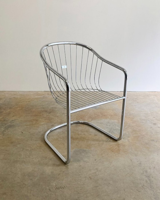 Image 1 of Vintage Gastone Rinaldi voor Fasem buisframe stoel