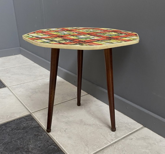 Small 8 Sided Plant Table In Multicolor 1960s – Plastic, Wood (photo 9 of 10)