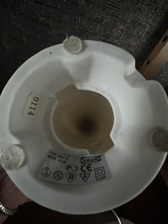 Image 1 of 2 vintage IKEA Bista lamps white porcelain
