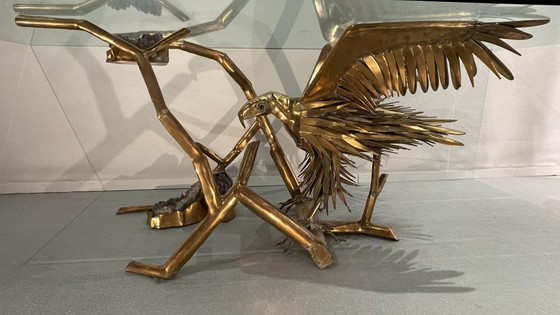 Tavolo da pranzo Hollywood Regency di Christian Techoueyres, anni '70 – Tavoli da pranzo, Glass, Brass (photo 3 of 9)