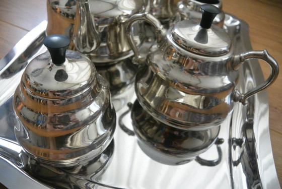 Image 1 of Dovo - Mid-century tea set, nickel-plated, 13 pieces