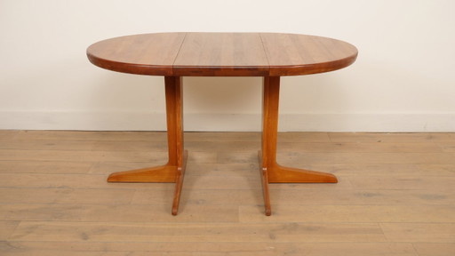 Compact vintage round dining table | extendable | 90 cm - 130 cm