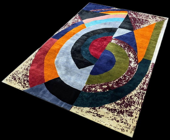 Alfombra Demi-Cercles de Sonia Delaunay – Lana de seda anudada a mano sobre algodón (200x300cm) – Wool (photo 3 of 10)