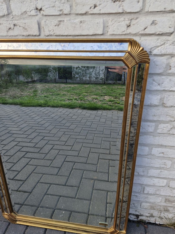 Deknudt mirror with gold-colored frame, 96 × 69 cm, Wood, Glass (photo 7 of 15)
