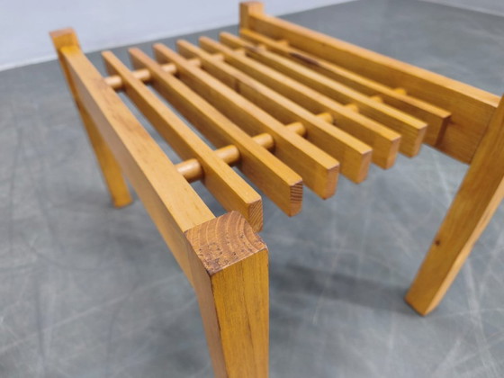 Image 1 of Set di tre supporti per piante in legno, stile metà secolo, Cecoslovacchia anni '70