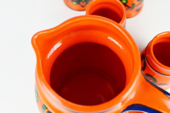 Image 1 of Ulmer Keramik West Germany karaf met bekers