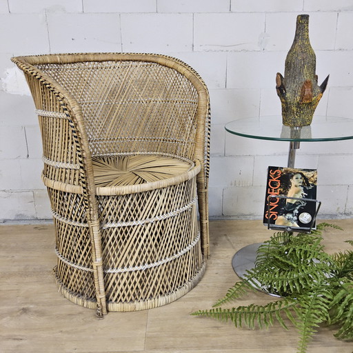 Ratán tejido vintage / Silla de ratán / silla bohemia perezosa ( lazy Rotan chair )