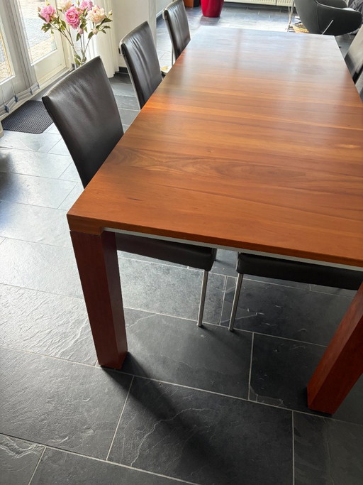 Tavolo da pranzo Leolux e sedie da pranzo Bert Plantagie, come nuovi. – eetkamerset, Wood (photo 2 of 6)