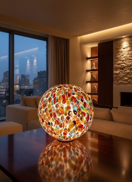 Image 1 of Lampe de table en verre de Murano, hauteur 52 cm, diamètre 50 cm