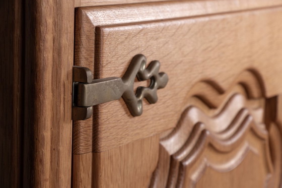 Image 1 of Very large French sideboard in solid oak by Guillerme and Chambron for Your Home 1960.