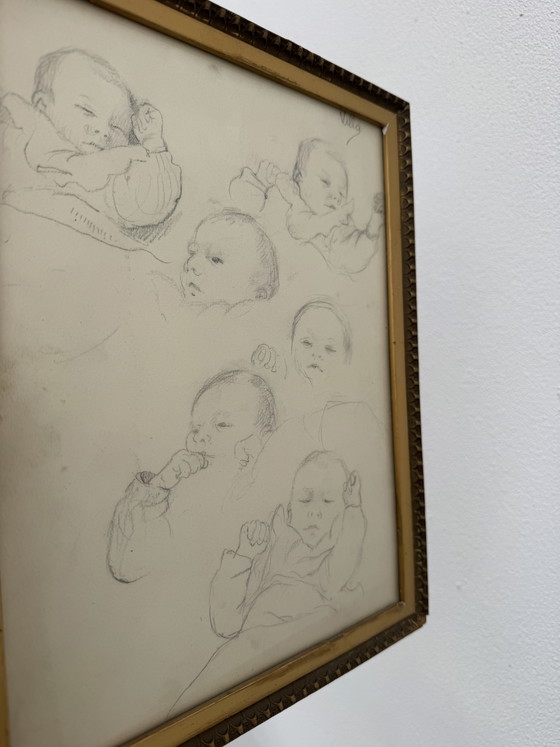Tekening Studie van Baby Georges Villa – Schilderijen & Tekeningen, Paper (photo 3 of 12)