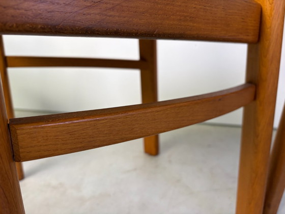 Sedie da pranzo danesi vintage in rovere, set di 4 - anni '70 – Legno, Skai (photo 3 of 10)