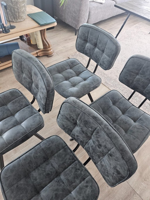 4x Esszimmerstuhl – eetkamerstoelen, Metal, Skai