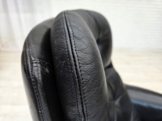 Image 1 of Silla giratoria danesa, década de 1970, de H.W.Klein para Bramin Møbler, cuero para muebles.