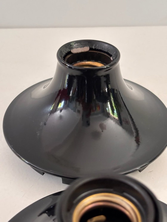 Image 1 of Komposition aus 13 Teti Vico Magistretti Wandleuchten für Artemide, 1970, schwarz lackiertes ABS, Space-Age-Finish