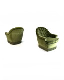 2x poltrone da cocktail in velluto vintage anni '60