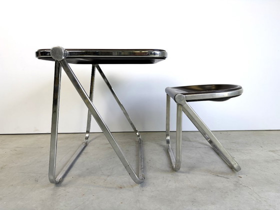Platone folding table with stool by Giancarlo Piretti for Castelli, 1970s, Anonima Castelli, Desk, Metal (photo 12 of 15)