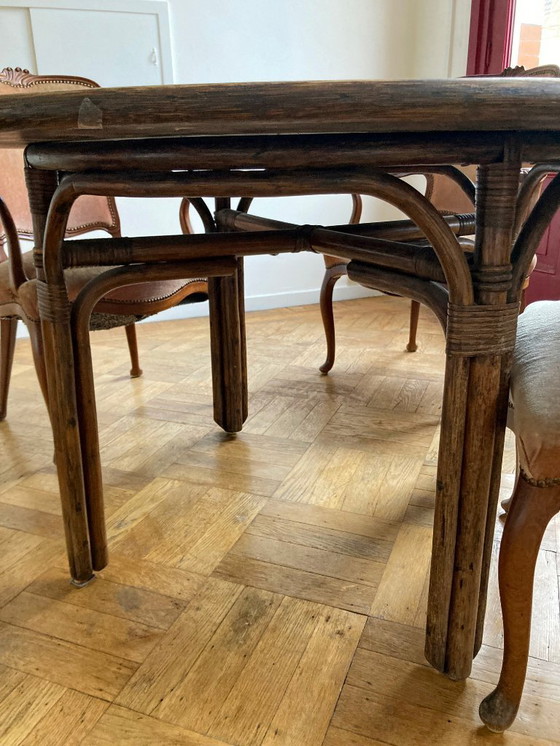 Image 1 of Mesa redonda con 4 sillas retro