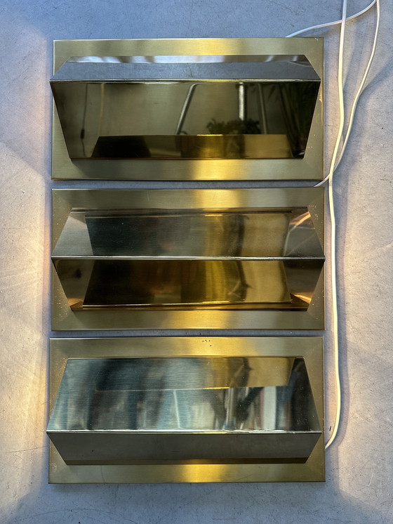 Image 1 of 3x lampade da parete vintage - ottone - LIRO