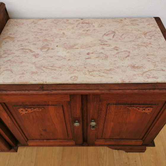 Image 1 of Antique TV cabinet television cabinet sideboard wall cabinet with marble top