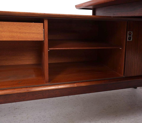 Scrivania Direzionale Vintage con Credenza, Arne Vodder per Sibast, Anni '60, Scrivanie, Legno, Marrone (foto 10 di 15)