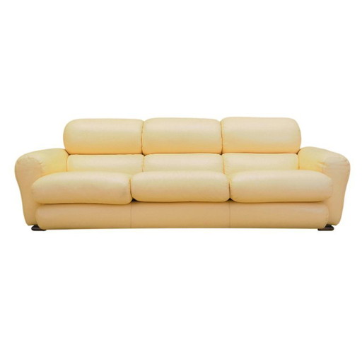 Canapé en cuir, design italien, années 1960, production : Italie