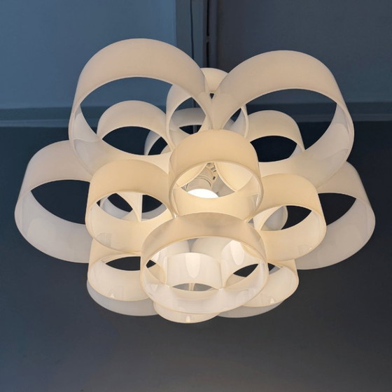 Image 1 of Lampada a sospensione Space Age in plexiglass - Bianca - Cerchi