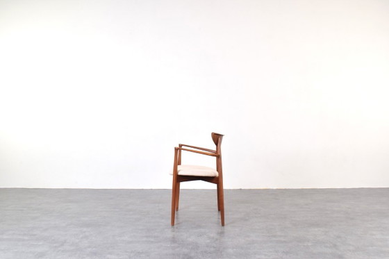 Mid-Century Teak Armchair by Harry Østergaard for Randers Møbelfabrik, 1960s – Dining chairs, Wood, Wool (photo 4 of 12)