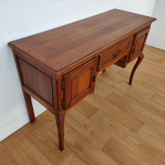 Tavolino Vintage Stile Rustico Scrivania Toletta Mobile TV, Tolette, Legno, Ottone, Marrone (foto 8 di 12)