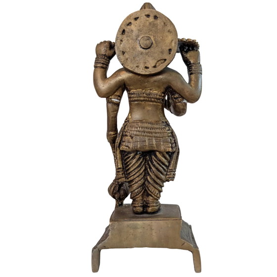 Estatua antigua de bronce de Vishnu del sur de la India, 20 cm – Esculturas, Bronze (photo 5 of 10)