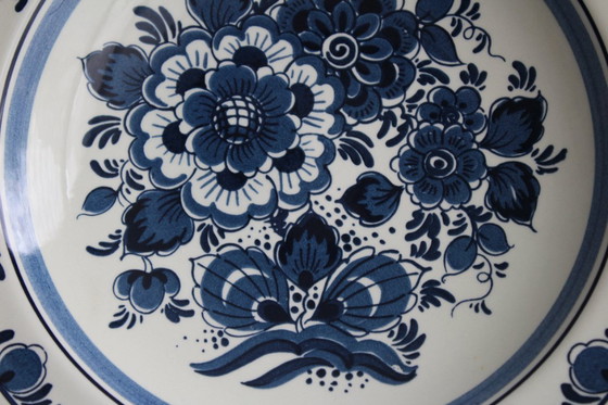 Image 1 of 6 wall plates motif Royal Thistle Blueware Delfts hand-painted vintage